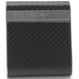 Guy Janot Cigarette Case Metal Leather Carbon Large