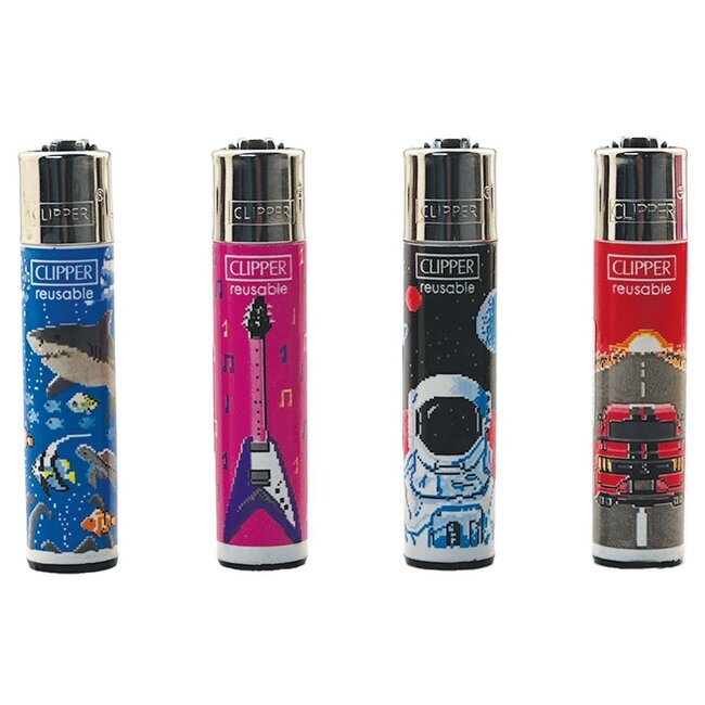 Clipper Set of 4 Clipper Lighters Pixel Motive