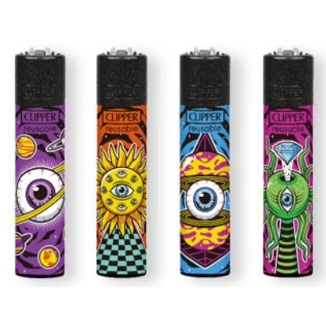 Clipper Set of 4 Clipper Lighters Trippy Planets