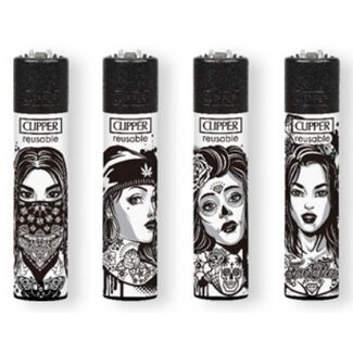 Clipper Set of 4 Clipper Lighters Tattoo Girls