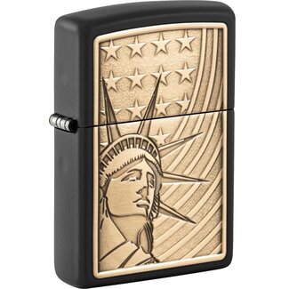 Zippo Aansteker Zippo Lady Liberty & Flag Emblem Zippo Aansteker Zippo Lady Liberty & Flag Emblem