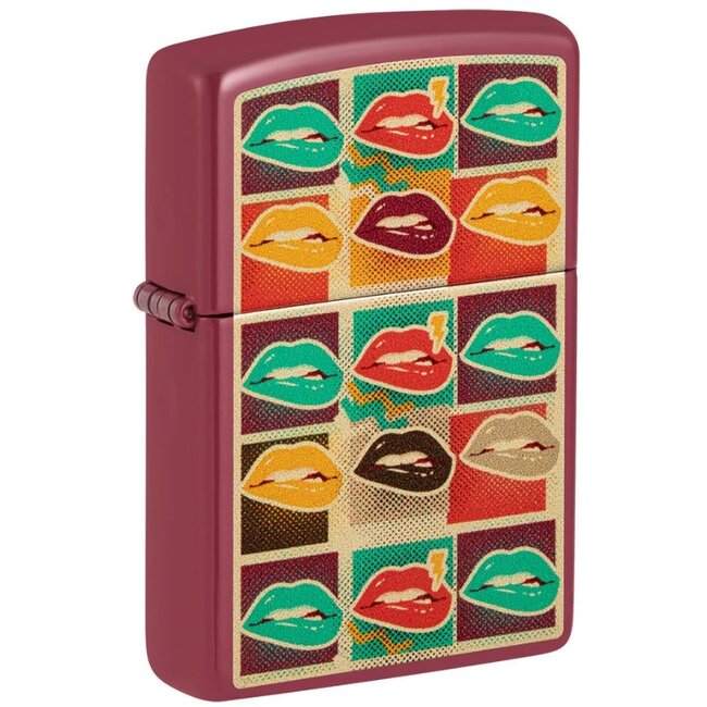 Lighter Zippo Pop Art Lips Design