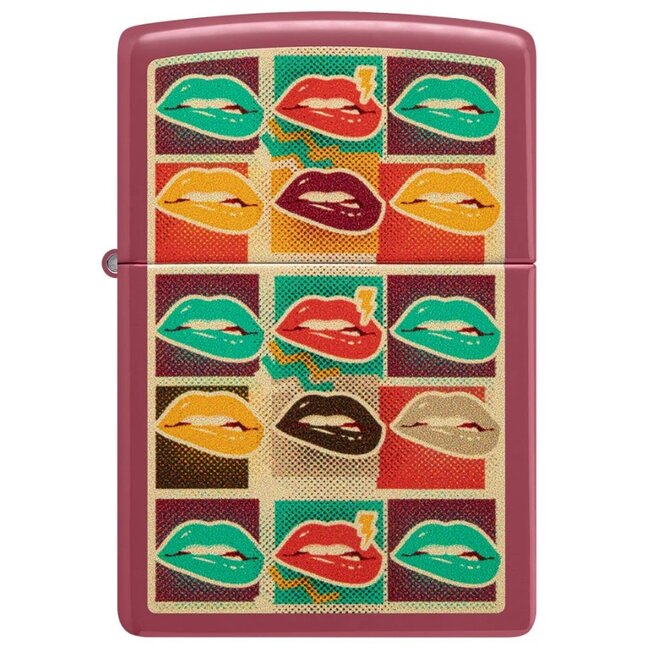 Lighter Zippo Pop Art Lips Design