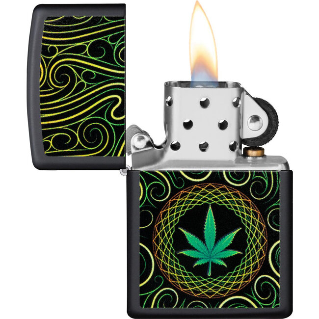 Aansteker Zippo Cannabis Design Black Light