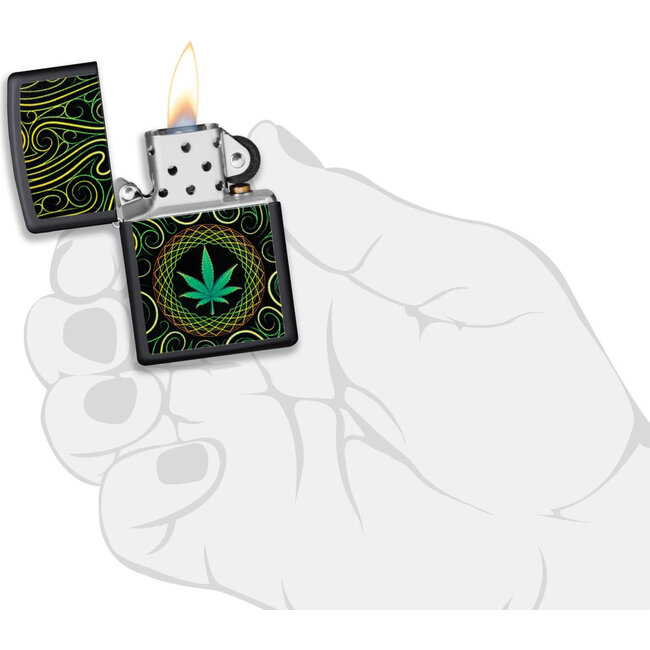 Aansteker Zippo Cannabis Design Black Light