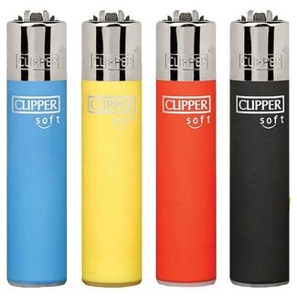 Clipper Set of 4 Clipper Lighters Soft Touch Coloured