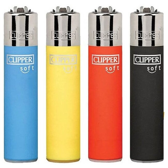 Set van 4 Clipper Aanstekers Soft Touch Coloured