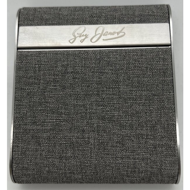 Cigarette Case Metal Canvas Jeans Grey Large