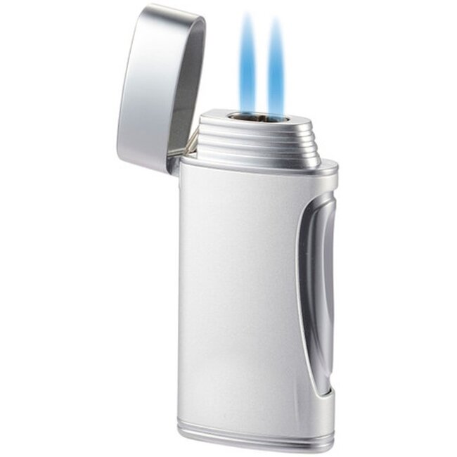 Lighter Caseti Double Jet Chrome Silver Matte