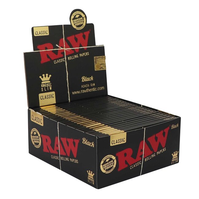 Raw Black Kingsize Slim Rolling Paper Box