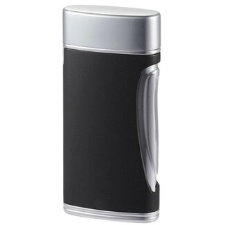 Caseti Lighter Caseti Double Jet Chrome Black Matte