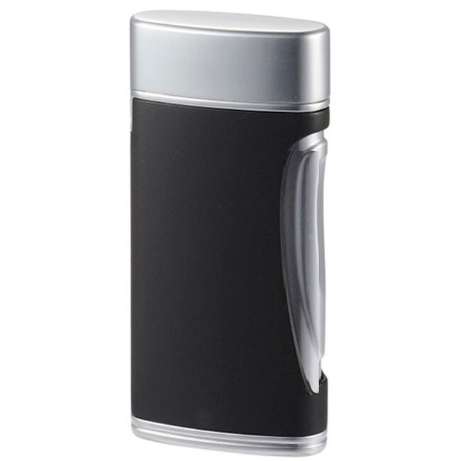Lighter Caseti Double Jet Chrome Black Matte