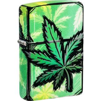 Zippo Lighter Zippo Glowing Cannabis Glow in the Dark Green