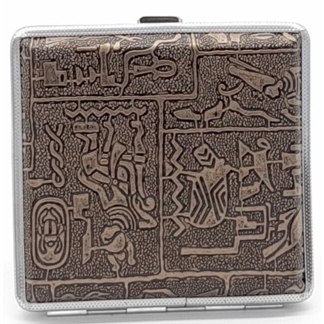 Cigarette Case Metal Canvas Inka Brown