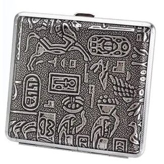 Guy Janot Cigarette Case Metal Canvas Inka Grey