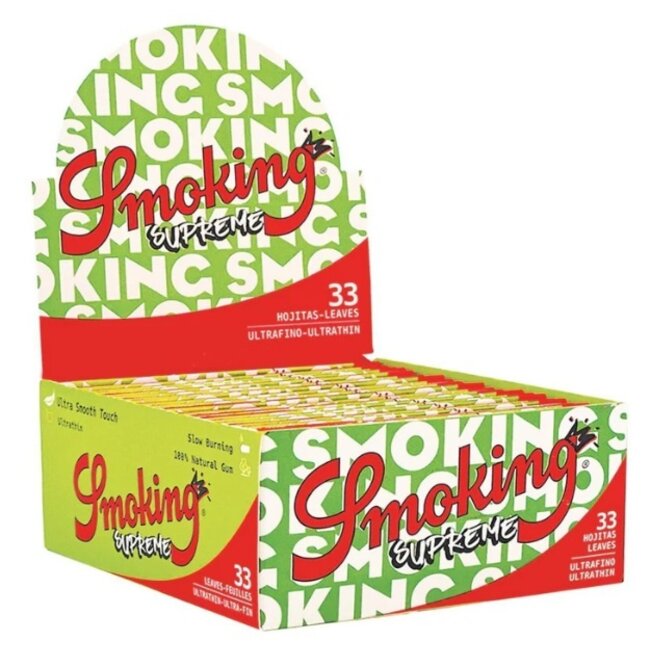 Smoking Kingsize Slim Supreme Rolling Paper Box