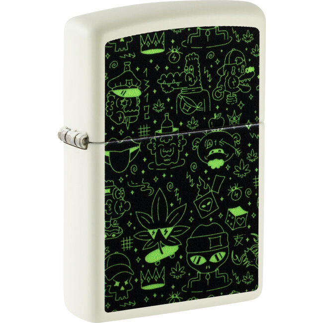 Aansteker Zippo Doodle Cannabis Glow in the Dark