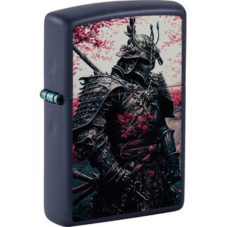 Zippo Aansteker Zippo Navy Blue Matte Samurai Warrior Zippo Aansteker Zippo Navy Blue Matte Samurai Warrior