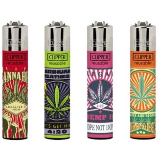 Clipper Set of 4 Clipper Lighters Leaves Justice