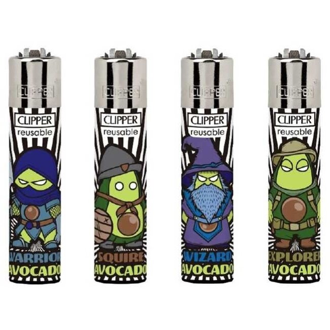 Set of 4 Clipper Lighters Avocado Legends