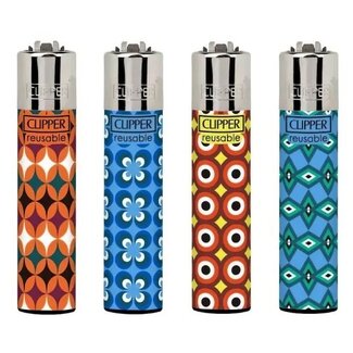 Clipper Set of 4 Clipper Lighters Retro Style 3