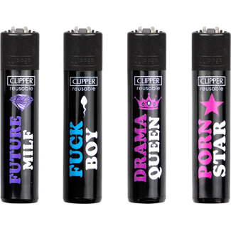 Clipper Set van 4 Clipper Aanstekers FFX Adult Slogan