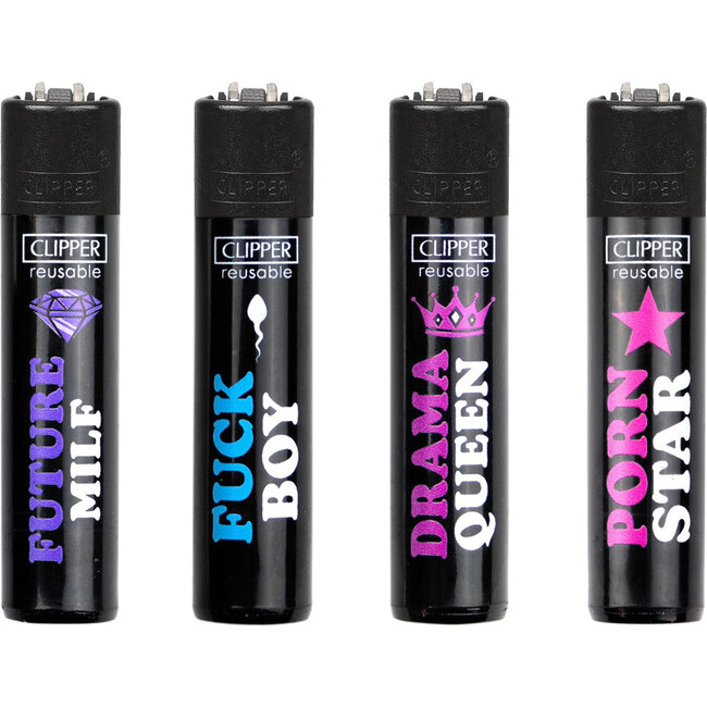 Set van 4 Clipper Aanstekers FFX Adult Slogan