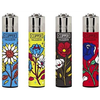 Clipper Set of 4 Clipper Lighters Fall Flowers