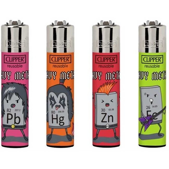 Set van 4 Clipper Aanstekers Heavy Metals