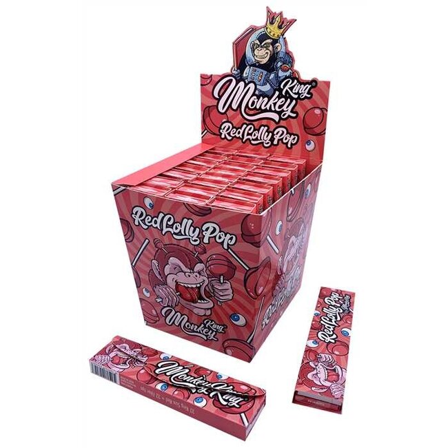 Monkey King Red Lolly Pop Kingsize Slim Vloei & Tips