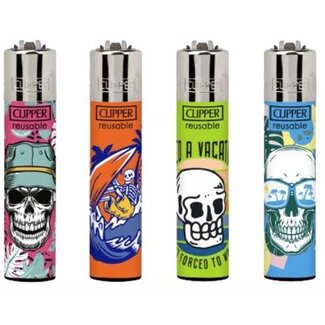 Clipper Set of 4 Clipper Lighters Vacay Skulls