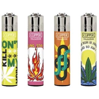 Clipper Set of 4 Clipper Lighters Weed Manners