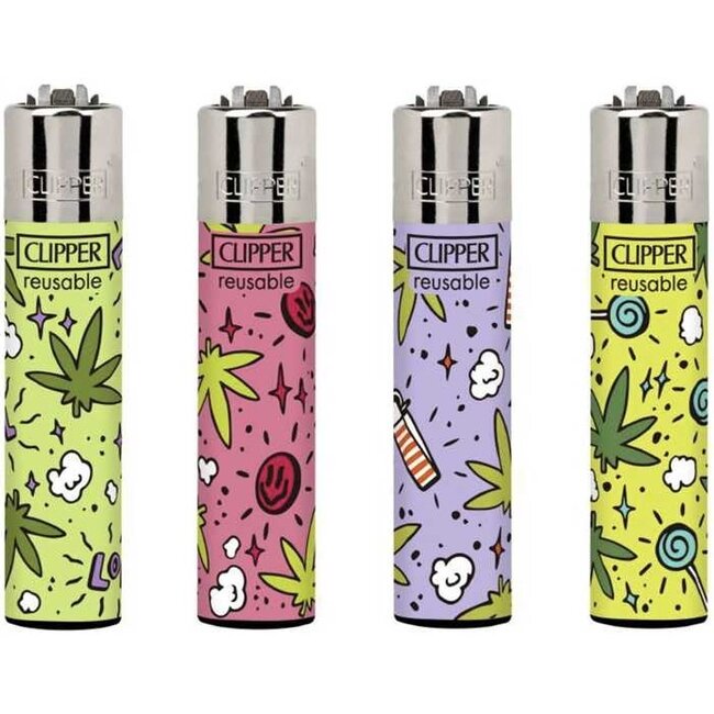 Set van 4 Clipper Aanstekers Hemp Pattern 1