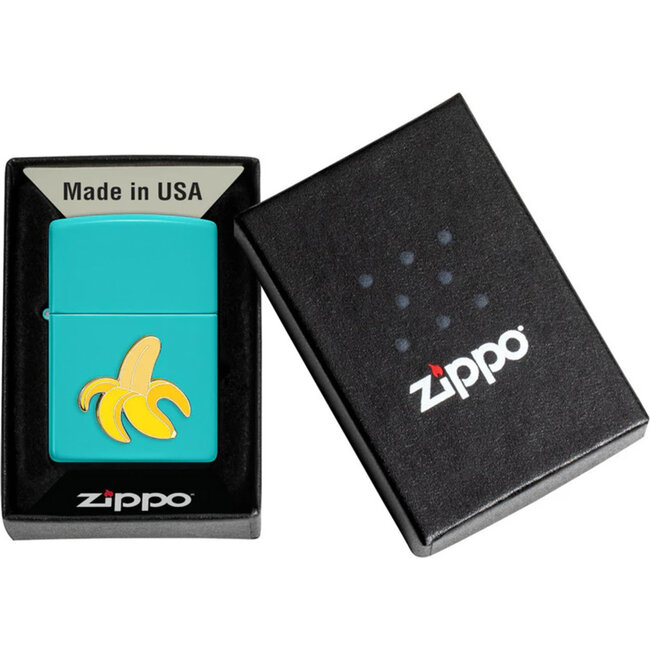 Aansteker Zippo Flat Turquoise Banana Emblem