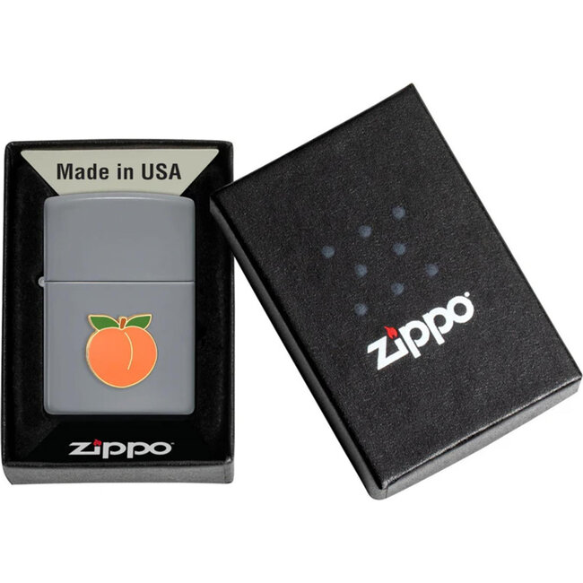 Aansteker Zippo Flat Grey Peach Emblem
