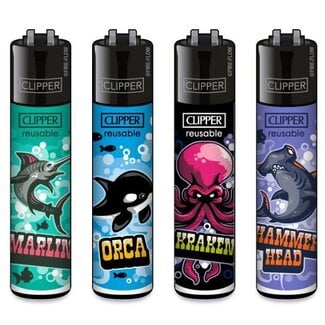 Clipper Set of 4 Clipper Lighters Ocean Life