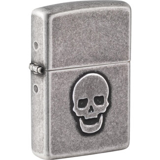 Zippo Lighter Zippo Antique Silver Plate Stamped Skull