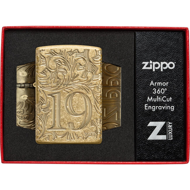 Aansteker Zippo Armor Case Deep Carved 1932 Filigree