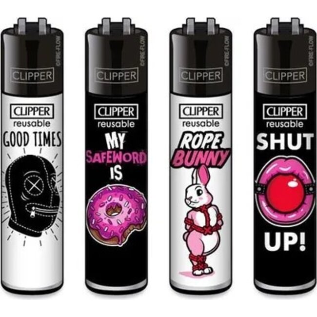 Set of 4 Clipper Lighters Slogan #35