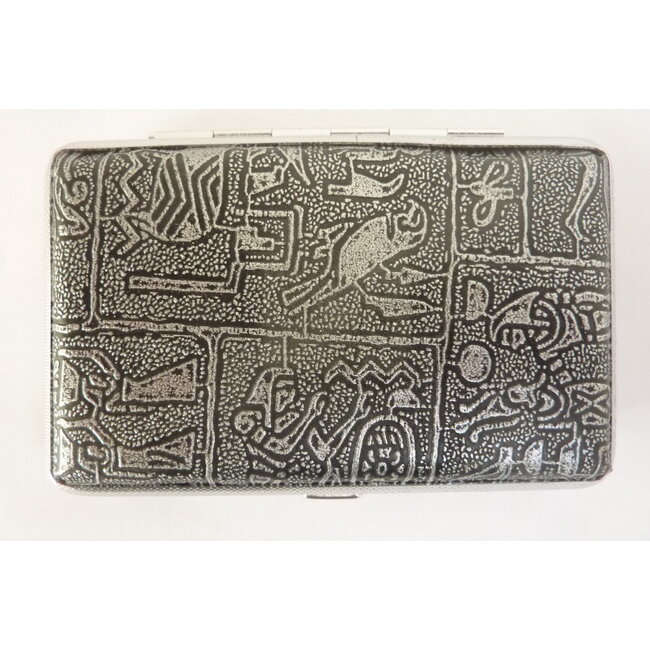Cigarette Case Metal Canvas Inka Silver Small