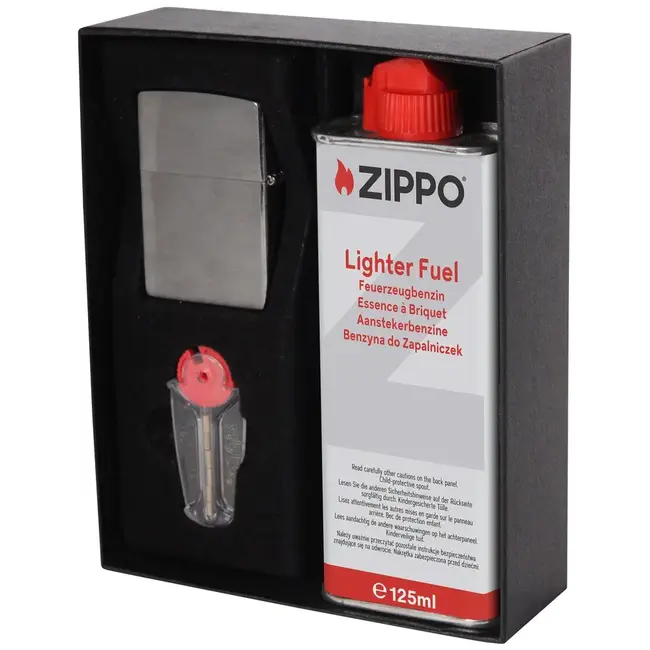 Gift Box Zippo Brushed Chrome
