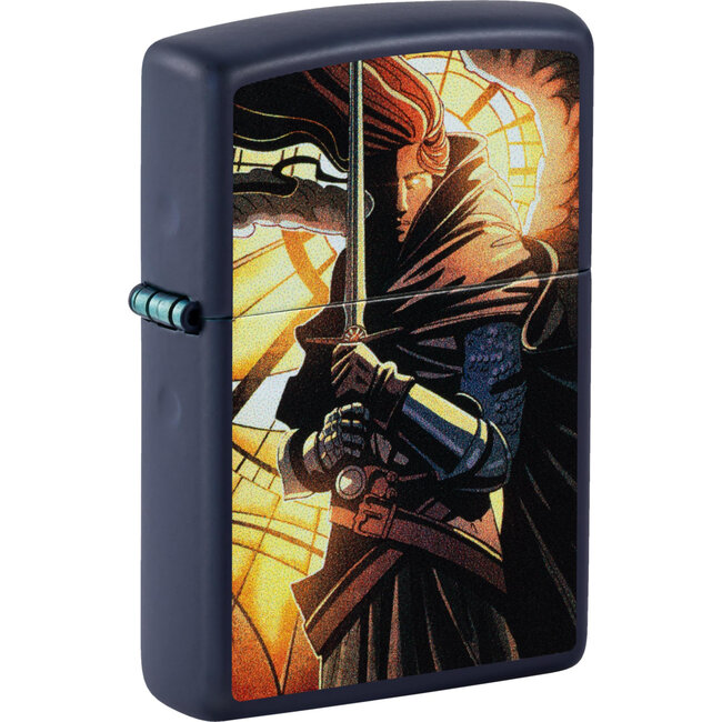 Aansteker Zippo Navy Blue Matte Medieval Warrior