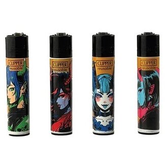 Clipper Set of 4 Clipper Lighters Pure Large Dangerous Girl
