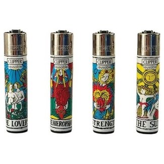 Clipper Set van 4 Clipper Aanstekers Tarot Cards Clipper Set van 4 Clipper Aanstekers Tarot Cards