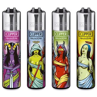 Clipper Set of 4 Clipper Lighters Angels vs Demons