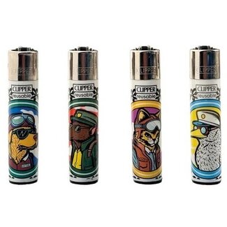 Clipper Set van 4 Clipper Aanstekers Pirate Animals
