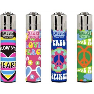 Clipper Set of 4 Clipper Lighters Psychodelic