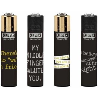Clipper Set of 4 Clipper Lighters Annoying Quotes