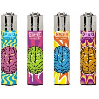 Clipper Set of 4 Clipper Lighters Brain Damages