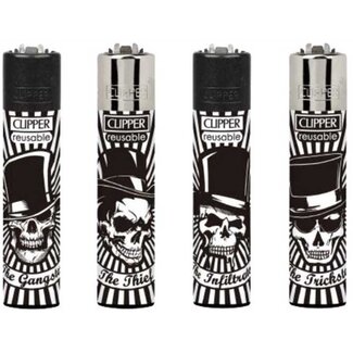 Clipper Set van 4 Clipper Aanstekers Party Skulls